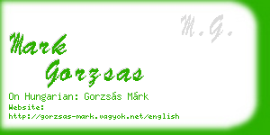 mark gorzsas business card